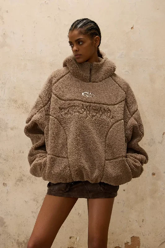 Fluff Coat Hooded Caped Scarf