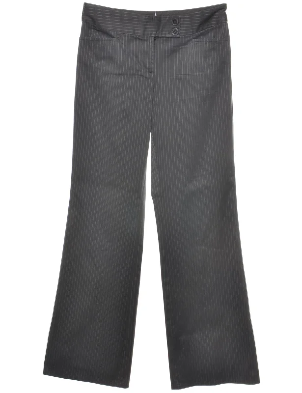 Pinstriped Black Trousers - W30 L32 Trousers Timeless Classic