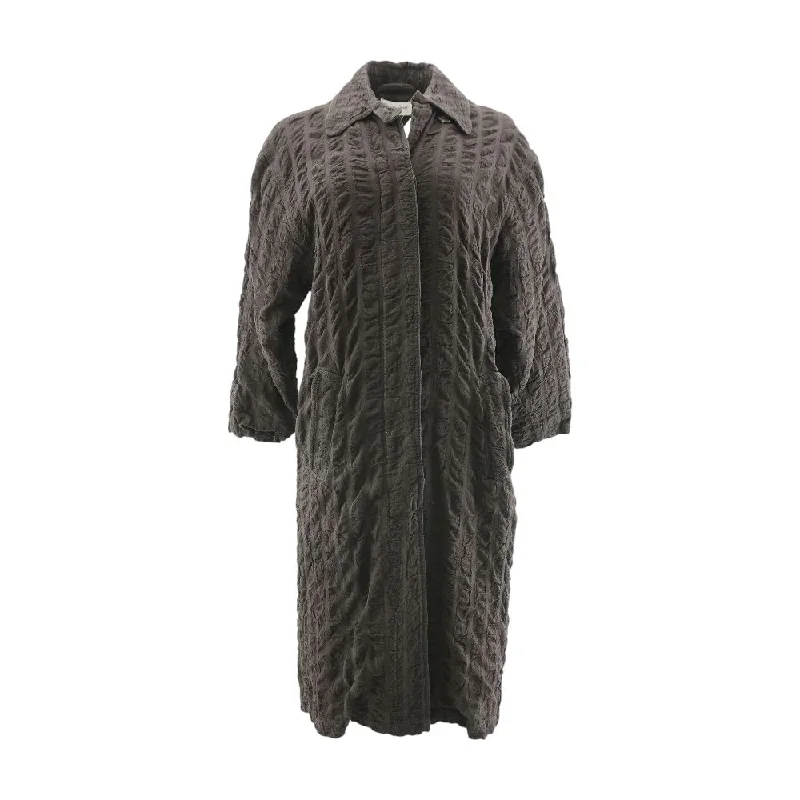 Brown Solid Coat Herringbone Houndstooth Plaid