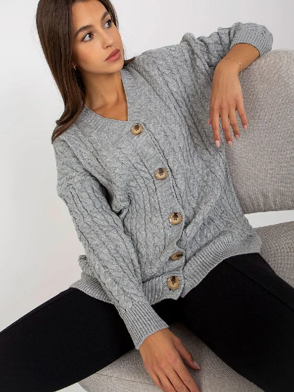 Cardigan Rue Paris Zippered Front Buttoned Front Snap Front