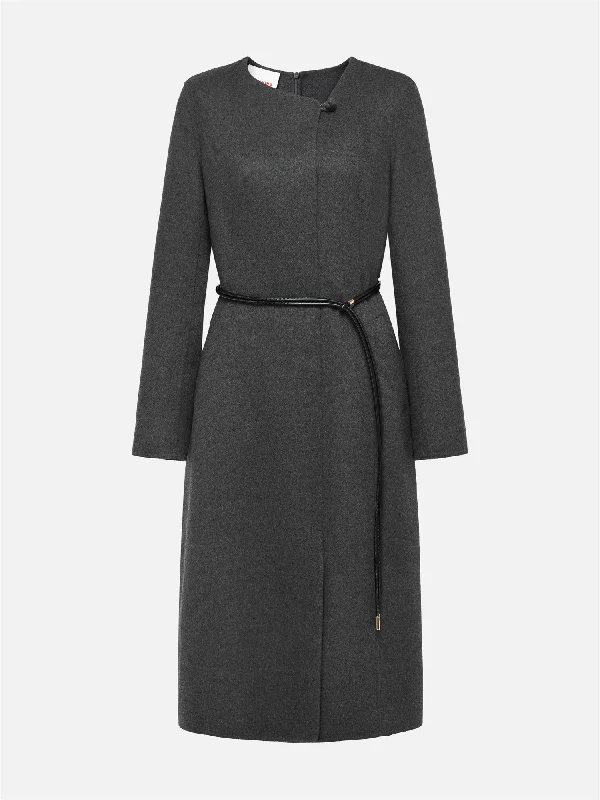 EP YAYING Double-Sided Wool Coat Lapel Coat Peter Pan Collar Coat Cowl Neck Coat