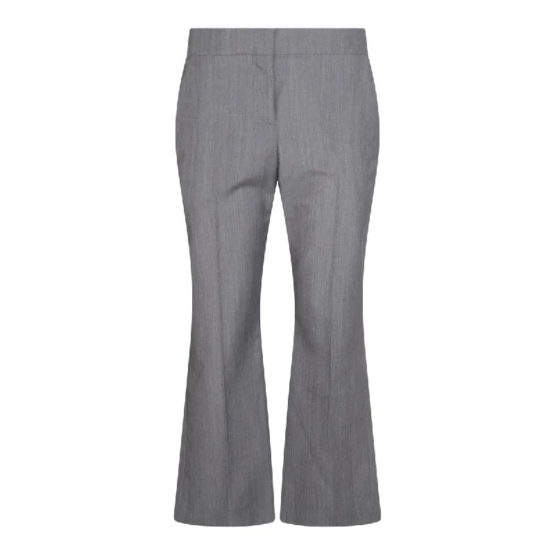 Alexander Mcqueen Trousers Grey High Waist Slim Fit Ankle Length