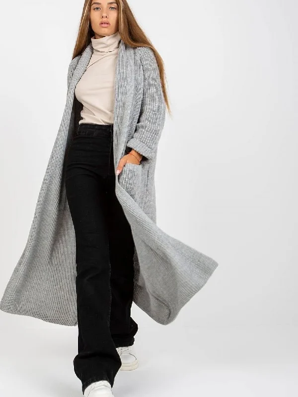 Cardigan Och Bella Boat Neck Shawl Collar Notched Collar