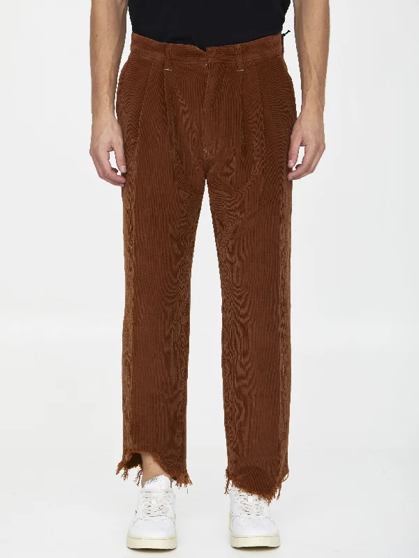 Cognac Velvet Trousers Trousers Recommended Stylist