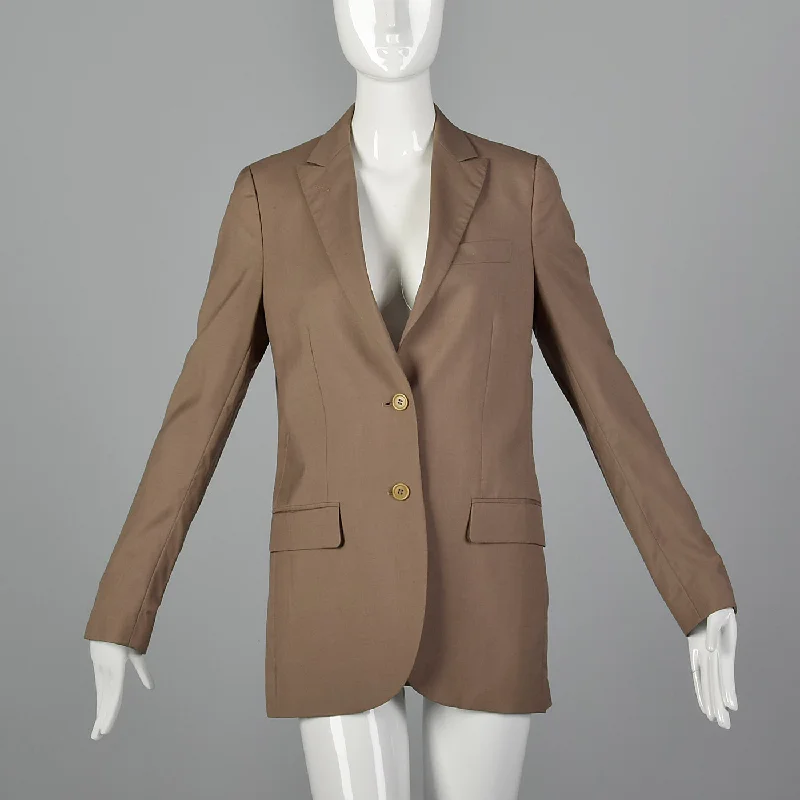 2000s Helmut Lang Tan Blazer Women's Lightweight Blazer