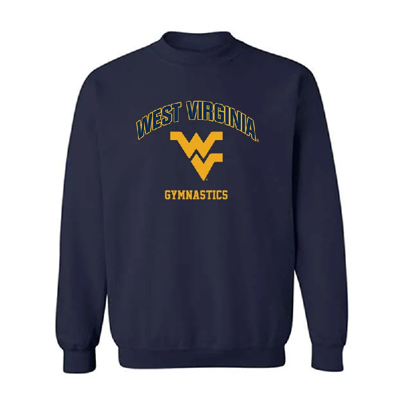 West Virginia - NCAA Women's Gymnastics : Sophia Rice - Fashion Shersey Crewneck Sweatshirt Hoodie with Slit Hem Functional Movement West Virginia - NCAA Women's Gymnastics : Sophia Rice - Fashion Shersey Crewneck Sweatshirt Hoodie with Slit Hem Functional Movement