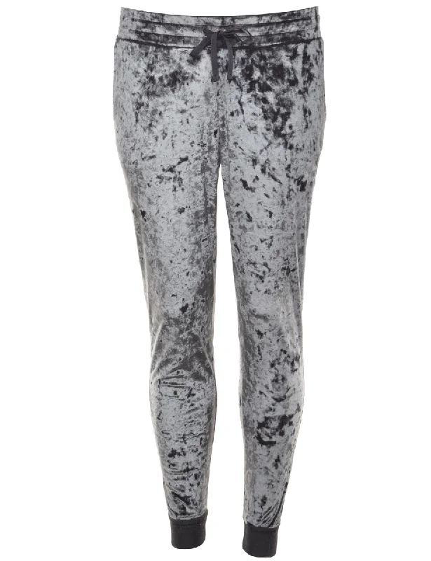 Dark Grey Crushed Velvet Skinny-Fit Trousers - W27 L30 Trousers Cargo Utility