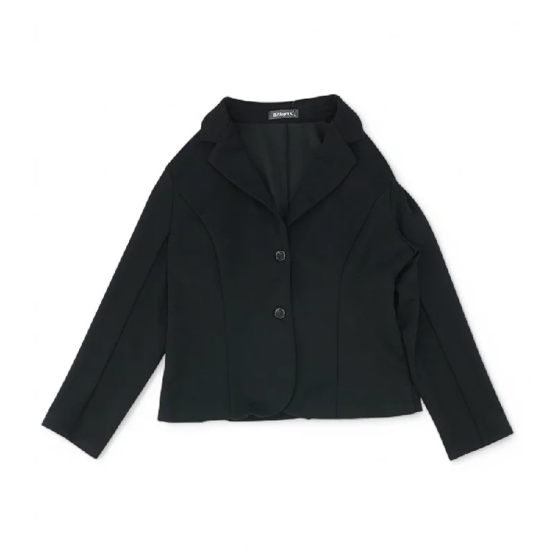 Black Solid Blazer Women's Trench Blazer