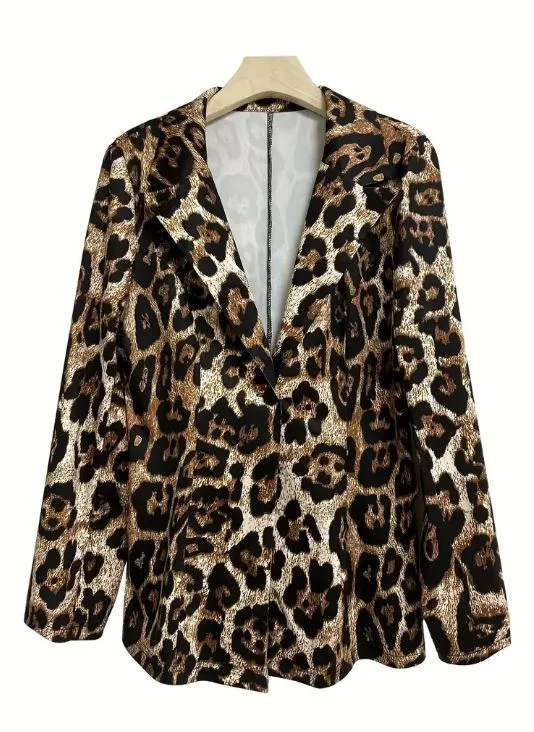 On Trend Leopard Blazer Fashion Women's Blazer