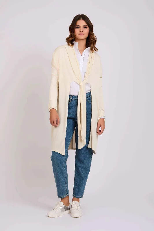 Women Regular Fit Cardigan - Off White Anti-Pilling Anti-Shrink Durable