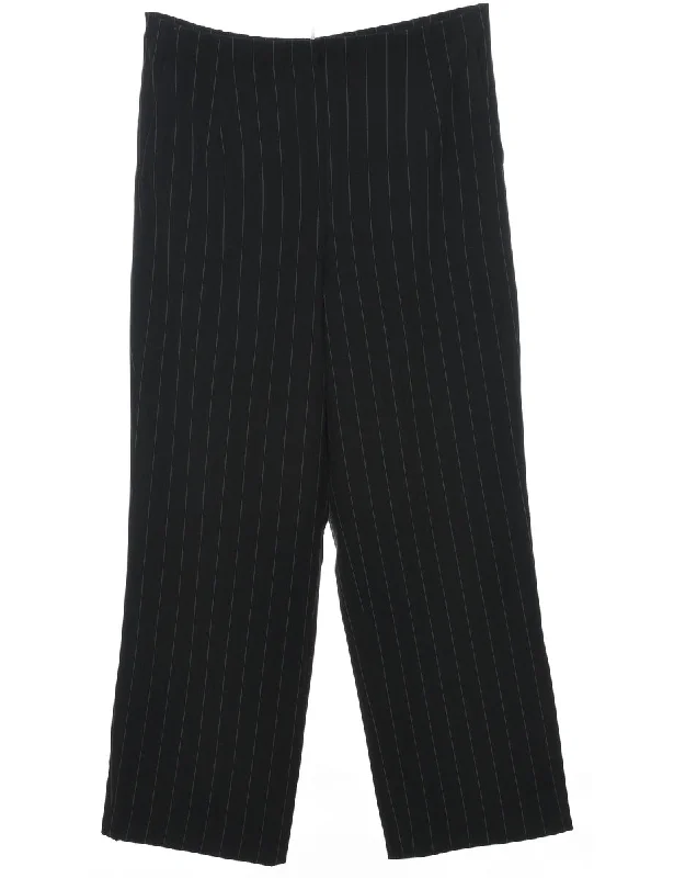 Pinstripes Black Trousers - W30 L28 Trousers Chinos Classic