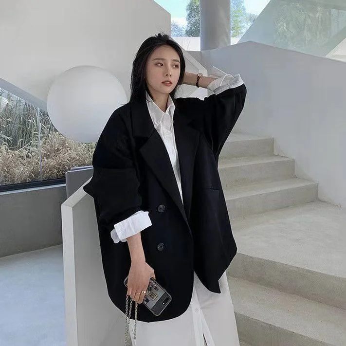 Women Casual Lapel Solid Color Loose Elegant Office Fashion Comfortable Blazer Women's Trendy Jacket