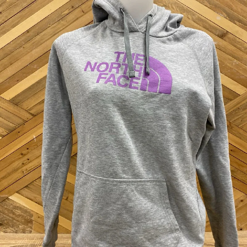 The North Face - Women's Hoodie - MSRP $85: Grey/Purple-women-LG Hoodie with Print Artistic Unique The North Face - Women's Hoodie - MSRP $85: Grey/Purple-women-LG Hoodie with Print Artistic Unique