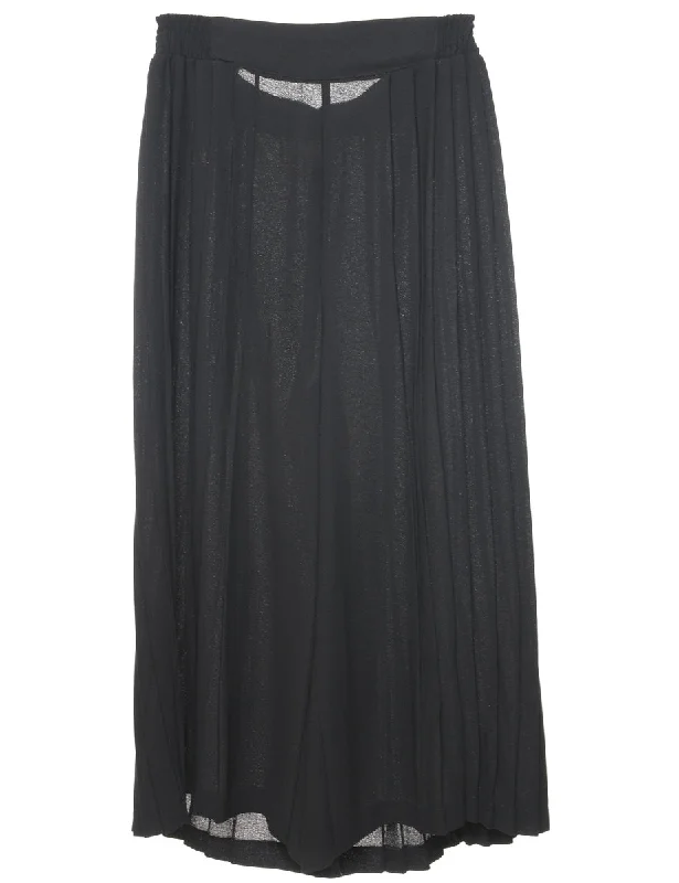Wide Leg Black Sheer Trousers - W30 L23 Trousers cozy soft