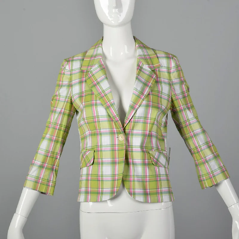 2000s Deadstock Juicy Couture Plaid Blazer Women's Patchwork Suit