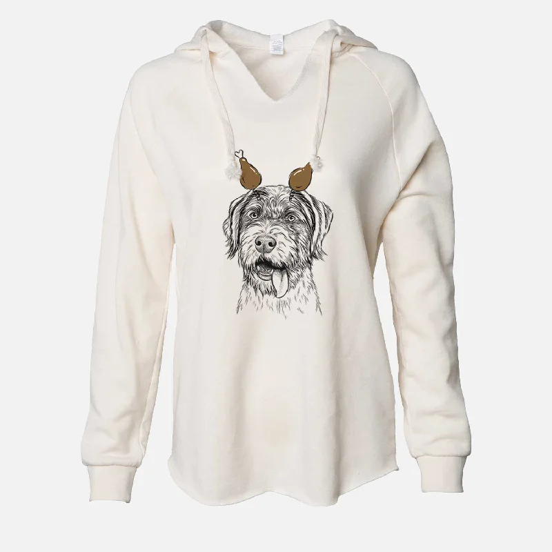 Thanksgiving Hazel the German Wirehaired Pointer Mix - Cali Wave Hooded Sweatshirt Hoodie with Tied Waist Feminine Flattering Thanksgiving Hazel the German Wirehaired Pointer Mix - Cali Wave Hooded Sweatshirt Hoodie with Tied Waist Feminine Flattering