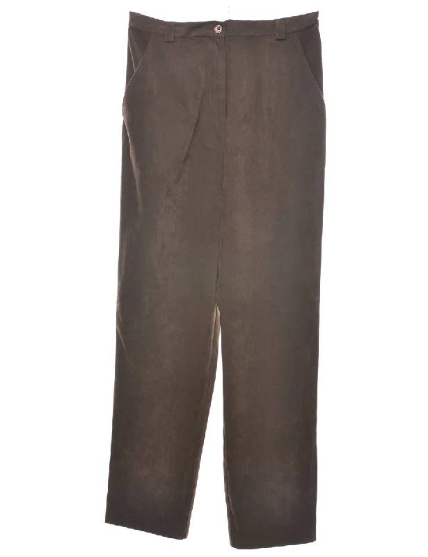 Tapered Brown Trousers - W29 L30 Trousers Mesh Breathable