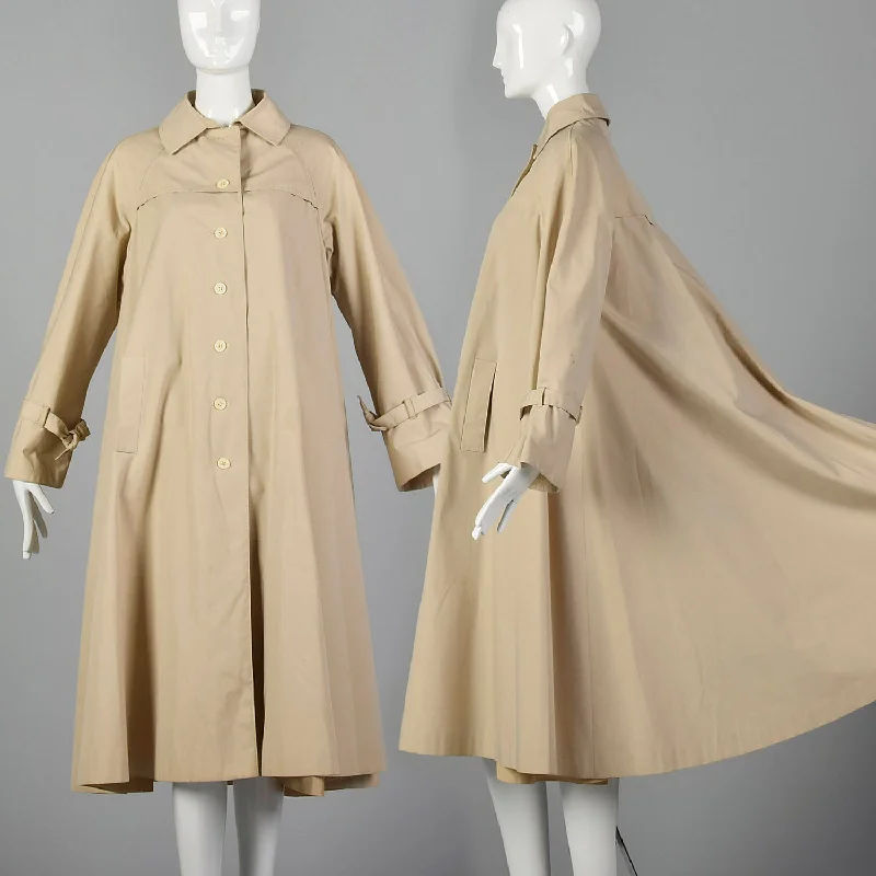 OSFM Diane Von Furstenberg 1970s Tan Trench Coat Elasticated Drawstring Belted