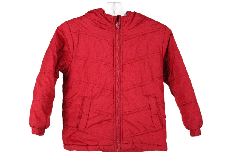 WonderKids Red Coat | 3T Cotton Linen Terry