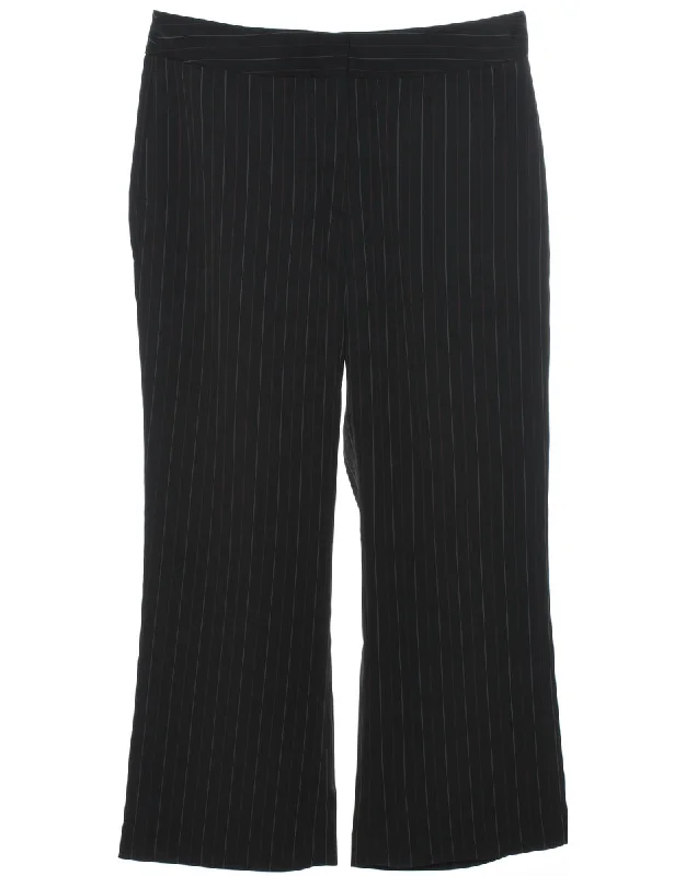 Black Striped Trousers - W34 L27 Trousers fashionable trendy