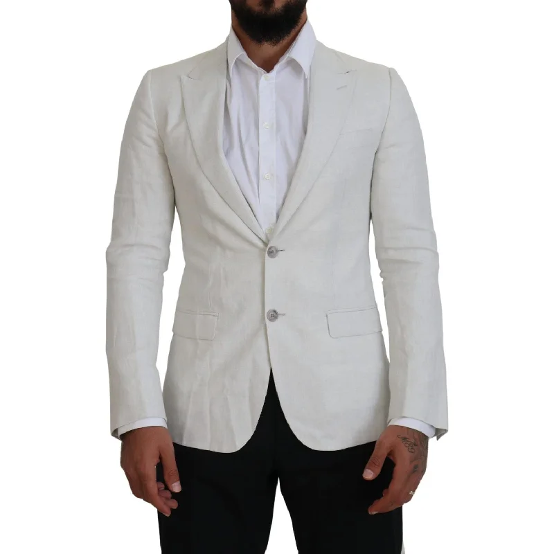 Dolce & Gabbana Elegant White Sicilia Single Breasted Blazer Women's Radiation Jacket Dolce & Gabbana Elegant White Sicilia Single Breasted Blazer Women's Radiation Jacket