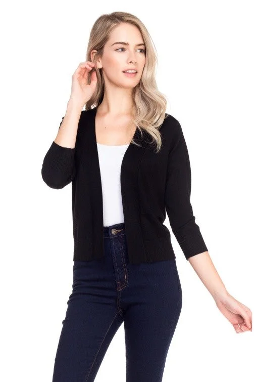 Barely Bolero Open Cardigan Terry Blend Velvet Blend Canvas Blend
