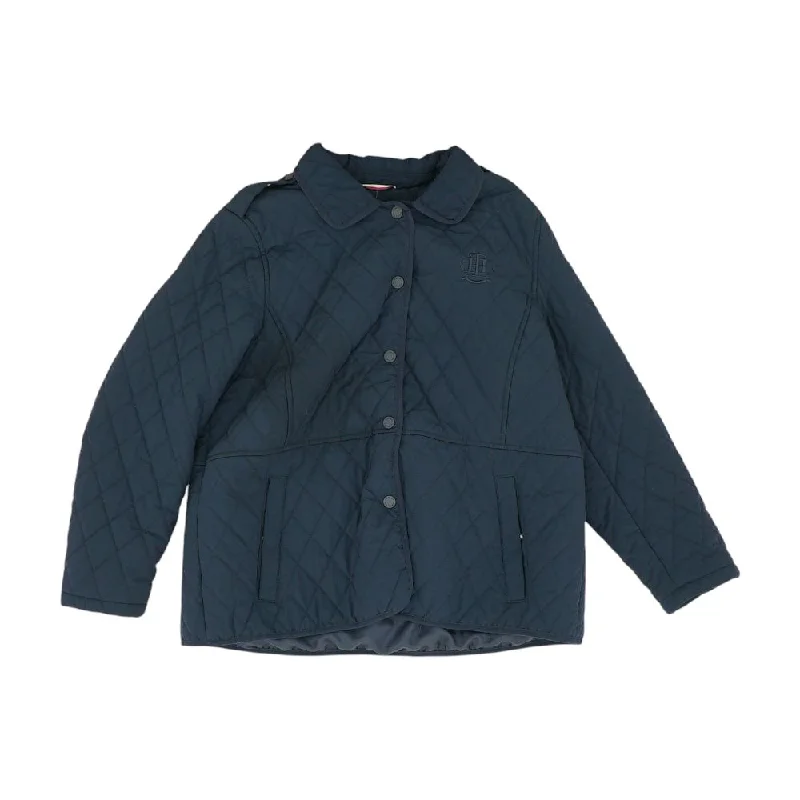 Navy Solid Coat Pockets Sleeves Lining