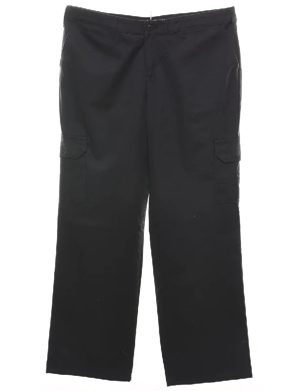 Dickies Black Straight-Leg Trousers - W40 L31 Trousers Velvet Soft