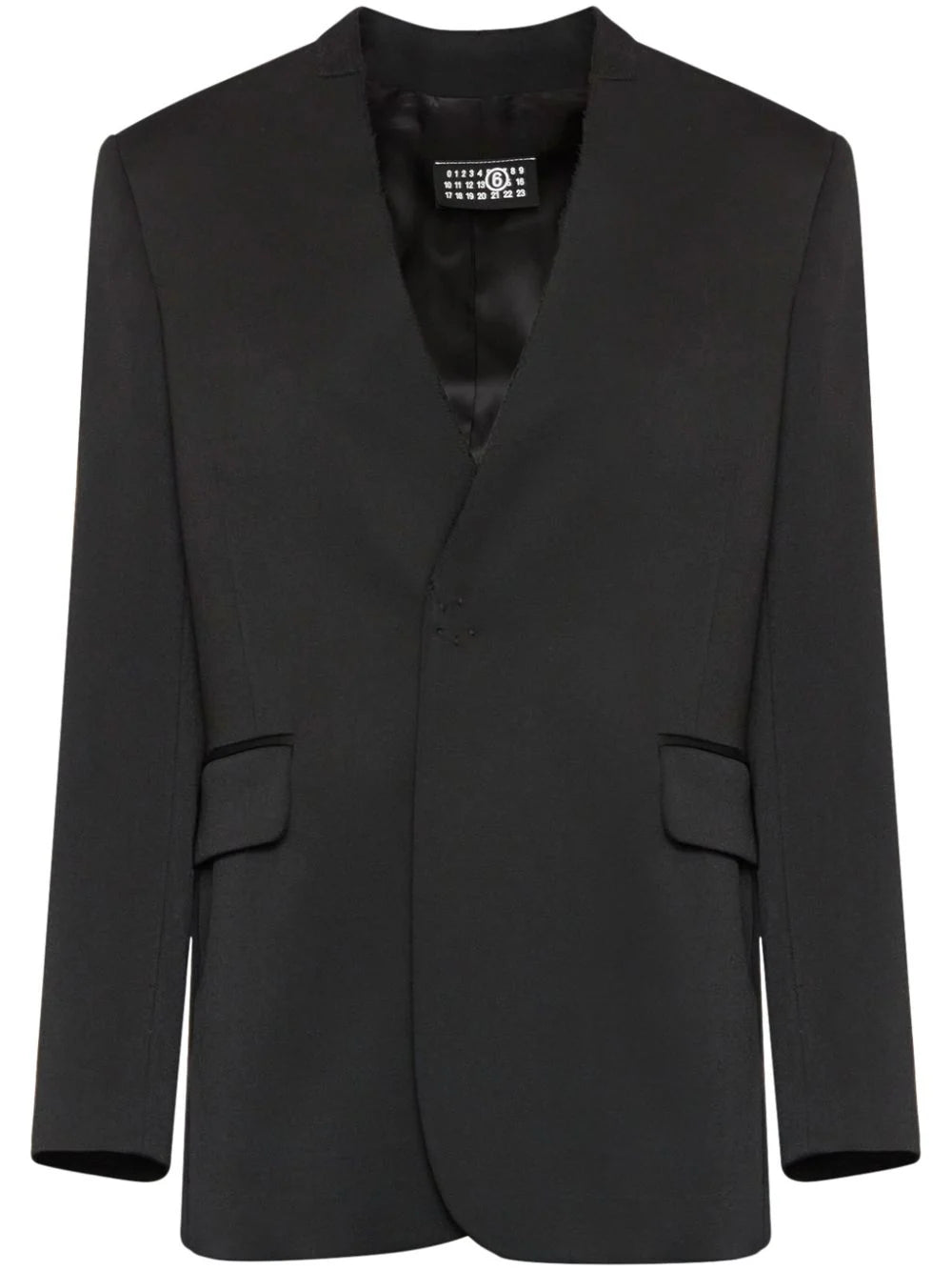 CHAQUETA BLAZER COLLARLESS NEGRA Women's Denim Suit
