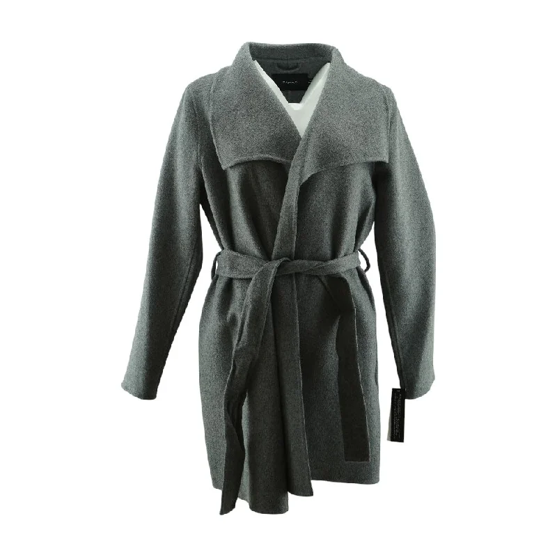 Gray Solid Coat Quilted Jacket Anorak Windbreaker
