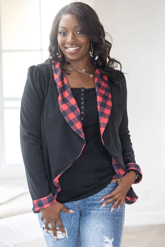 Blazer of Glory - Buffalo Plaid Women's Pencil Blazer
