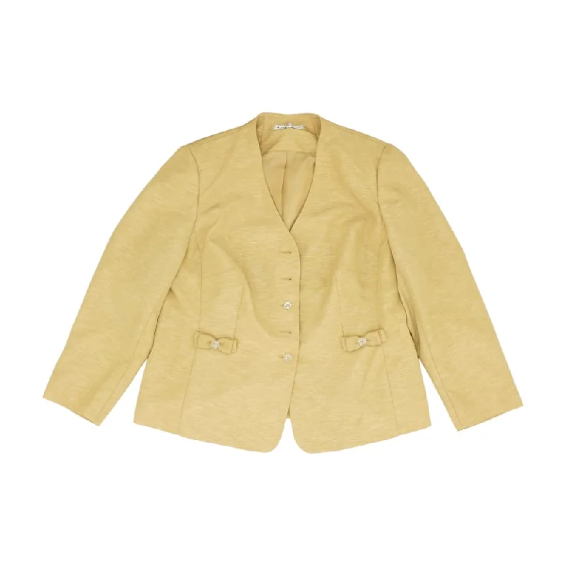 Gold Solid Blazer Women's Unique Blazer
