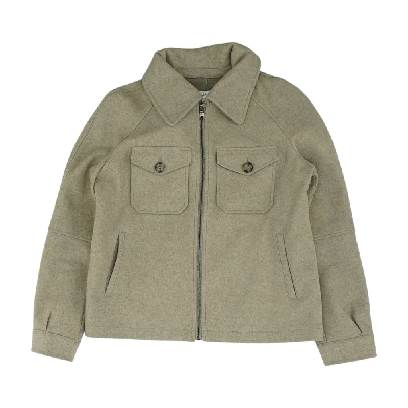 Beige Solid Coat Welt Pockets Slit Pockets Flap Pockets