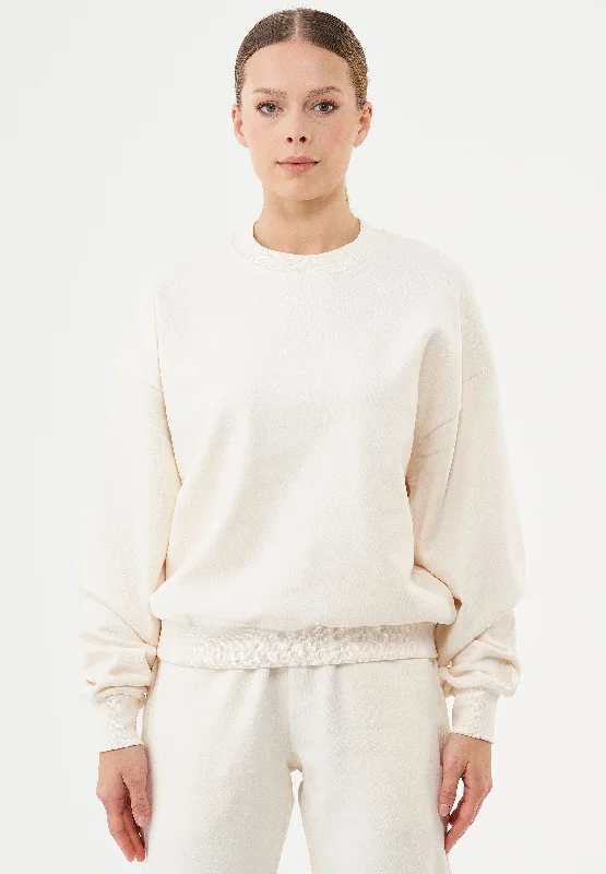Buket Soft Touch Organic Cotton Sweatshirt Off White Hoodie with Thumb Holes Functional Cozy Buket Soft Touch Organic Cotton Sweatshirt Off White Hoodie with Thumb Holes Functional Cozy
