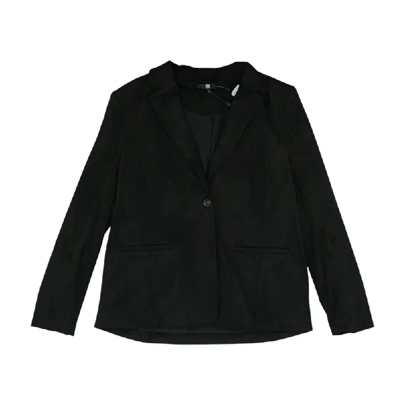 Black Solid Blazer Women's Classic Suit