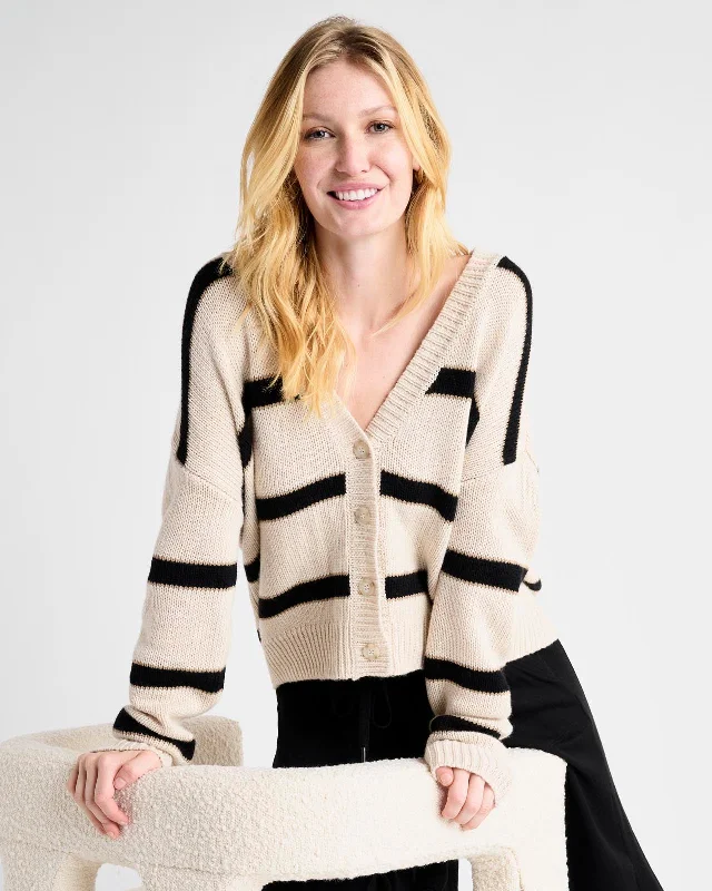 Kendall Stripe Cardigan Anti-Pilling Anti-Shrink Durable