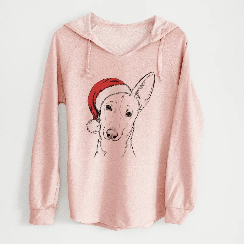 Santa Nala the Carolina Dog - Cali Wave Hooded Sweatshirt Hoodie with Hem Frayed Vintage Worn Santa Nala the Carolina Dog - Cali Wave Hooded Sweatshirt Hoodie with Hem Frayed Vintage Worn