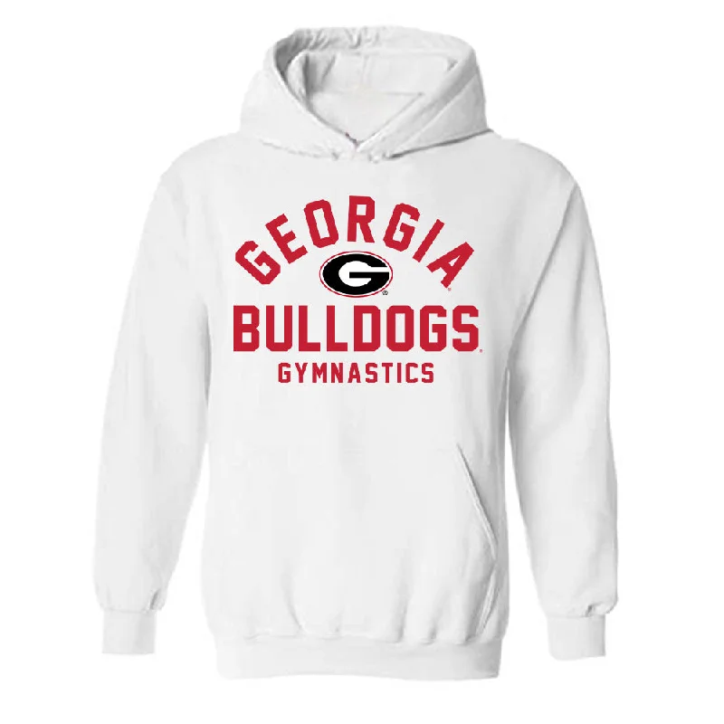 Georgia - NCAA Women's Gymnastics : Sidney Fitzgerald - Classic Shersey Hooded Sweatshirt Hoodie with Hem Embroidery Detailed Premium Georgia - NCAA Women's Gymnastics : Sidney Fitzgerald - Classic Shersey Hooded Sweatshirt Hoodie with Hem Embroidery Detailed Premium