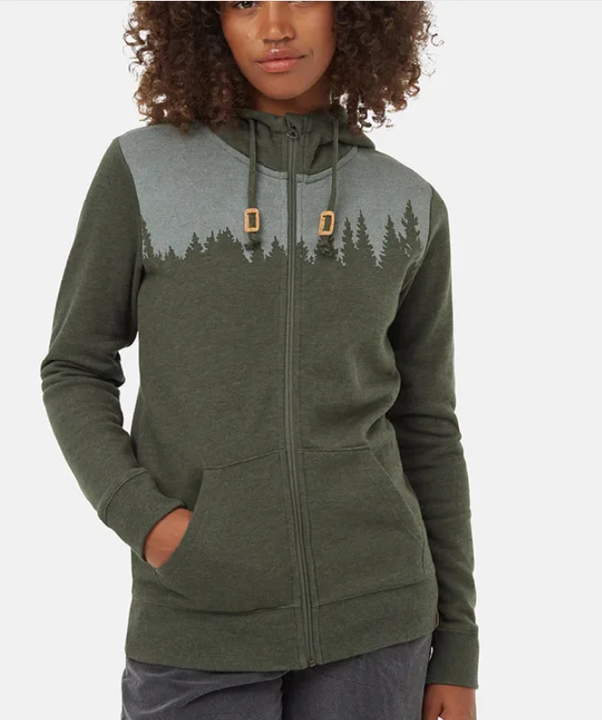 Juniper Zip Hoodie Dark Kombu Green Heather White Hoodie with Distressed Vintage Worn