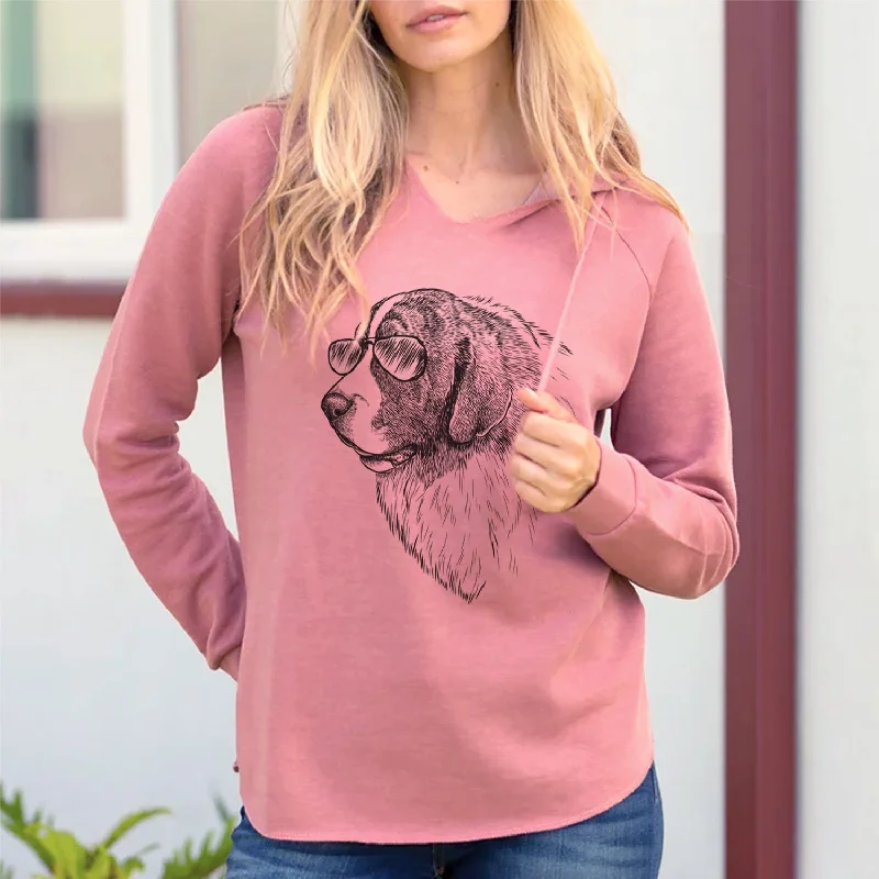 Aviator Magnus the Pyrenean Mastiff - Cali Wave Hooded Sweatshirt Hoodie with Neon Bright Vibrant Aviator Magnus the Pyrenean Mastiff - Cali Wave Hooded Sweatshirt Hoodie with Neon Bright Vibrant