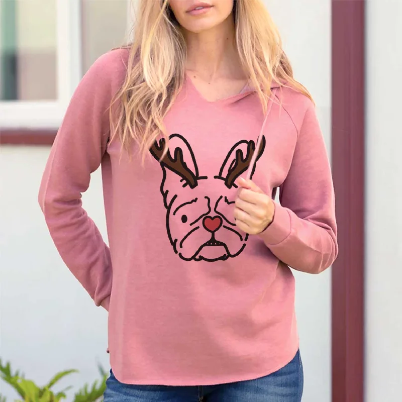 Red Nose French Bulldog - Squishy - Cali Wave Hooded Sweatshirt Hoodie with Magnetic Closure Innovative Modern Red Nose French Bulldog - Squishy - Cali Wave Hooded Sweatshirt Hoodie with Magnetic Closure Innovative Modern