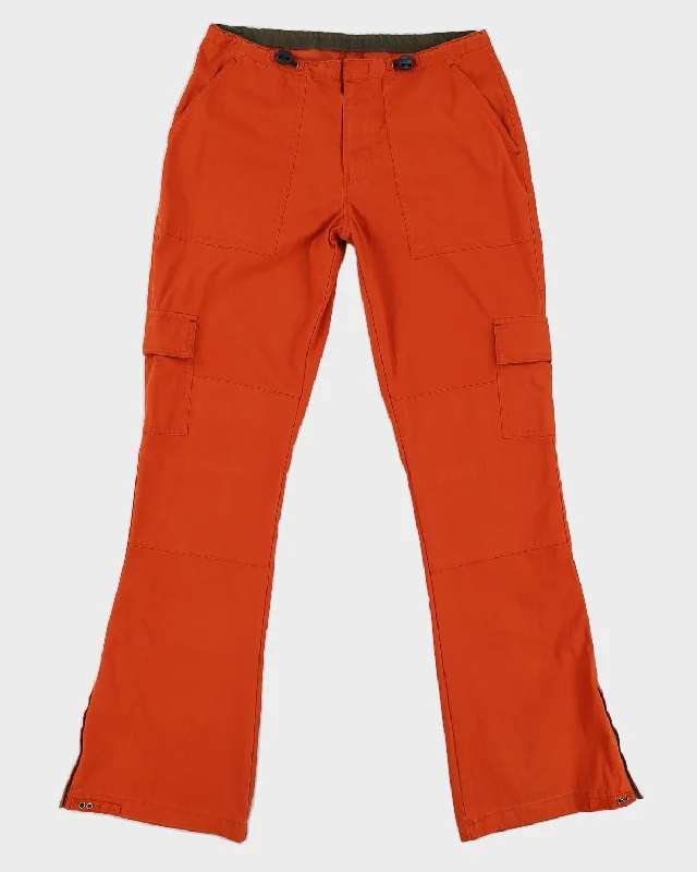 Y2K 00s Orange Women's Toggle Trousers - S Trousers Sale Discount