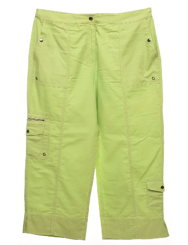 Lime Green Y2K Cargo Trousers - W34 L24 Trousers luxurious premium