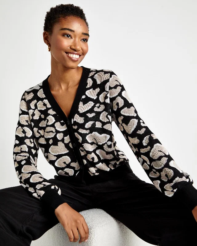 Leopard Cardigan Zippered Buttoned Snapped