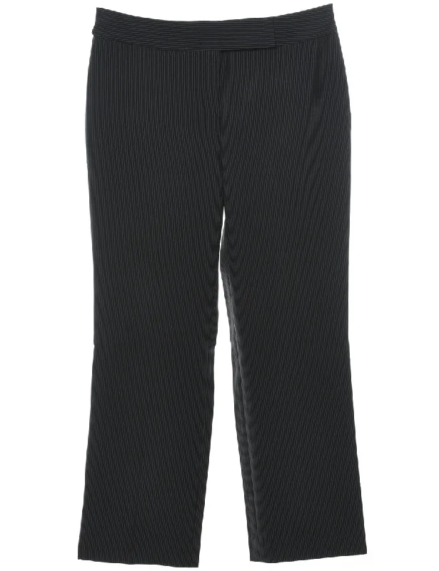 Black Striped Trousers - W34 L30 Trousers Fall Fleece