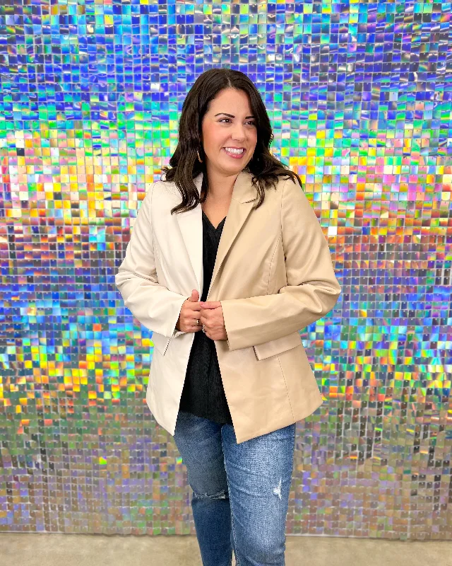 Two Faced Blazer - Off White/Taupe moon Women's Fashion Blazer