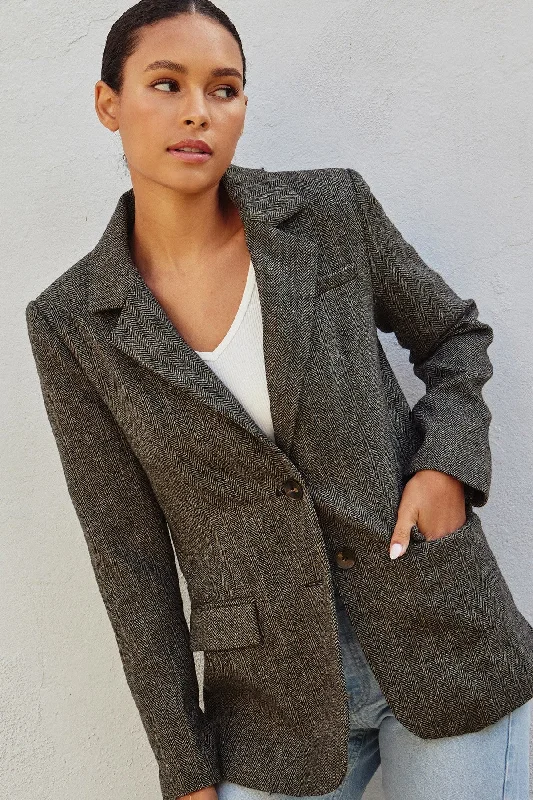 The Felicia Herringbone Classic Blazer Women's Banquet Suit