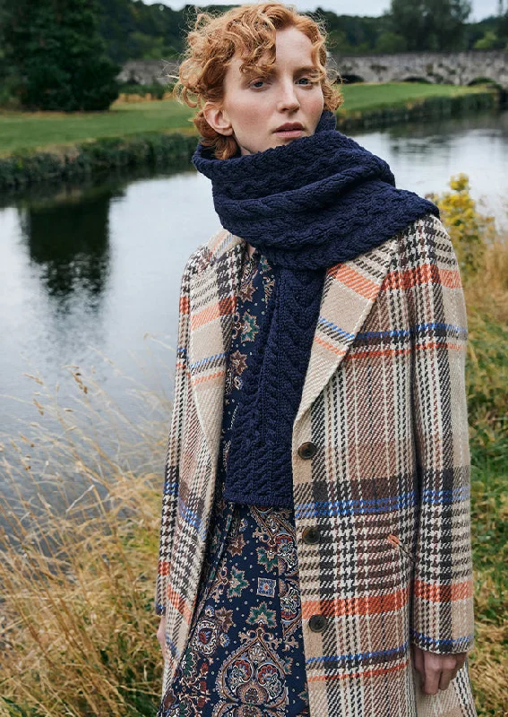 Camel Check Saoirse Cashmere Blend Coat Wool Cashmere Tweed