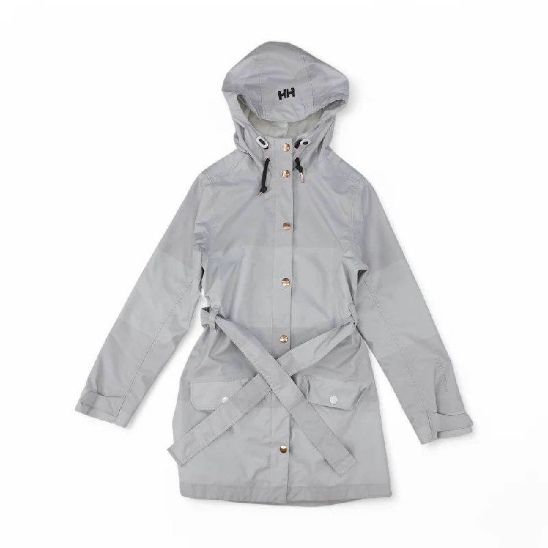 Gray Solid Rain Coat Bolero Crop Top Camisole