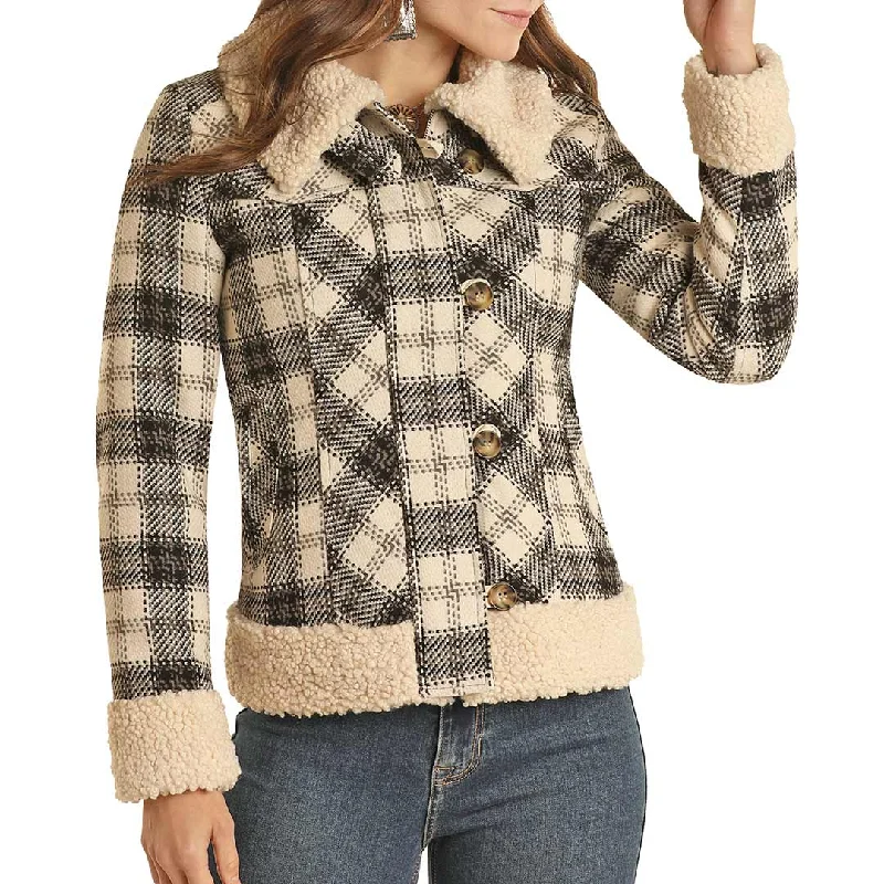 Powder River Outfitters Women's Berber Wool Coat Elasticated Drawstring Belted